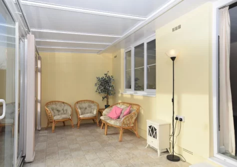 The sunny conservatory at Gifford Close Bungalow, Hartland