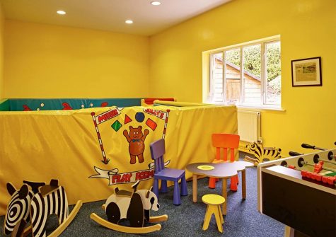 The children's games room at Gitcombe House Country Cottages, Cornworthy