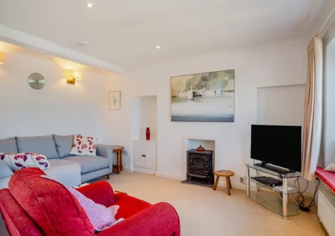 The living room at Glanmor North, Polruan