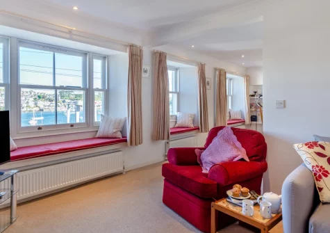 The living room at Glanmor North, Polruan