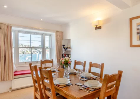 The dining area at Glanmor North, Polruan