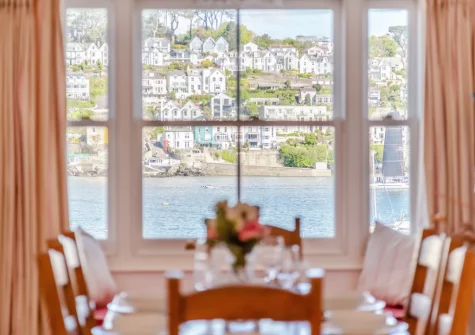 The view from the dining area at Glanmor North, Polruan
