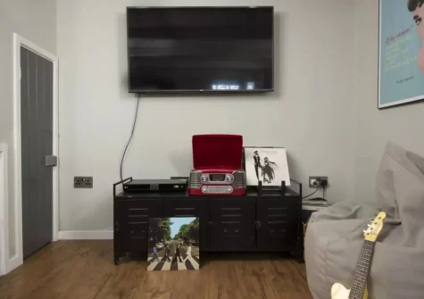 The lower ground floor TV room at Glas Mor, Mousehole