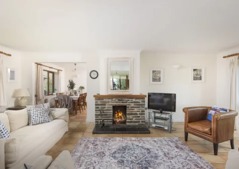 The living room at Godolphin at Roserrow, Polzeath