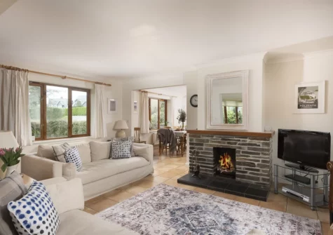 The living room at Godolphin at Roserrow, Polzeath