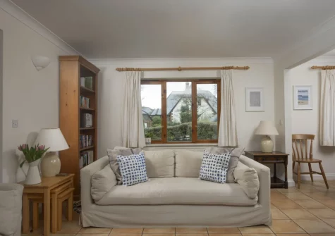 The living room at Godolphin at Roserrow, Polzeath