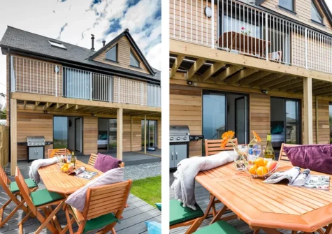 The garden, decked patio & alfresco dining area at Godrevy, St Ives