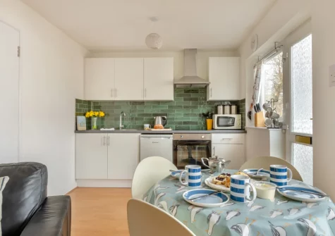 The kitchen & dining area at Gone To The Beach at Brixham Holiday Park, Brixham