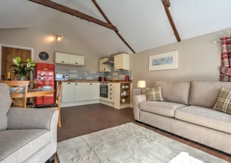 The living area at Goosehill at Penrose Burden, St Breward