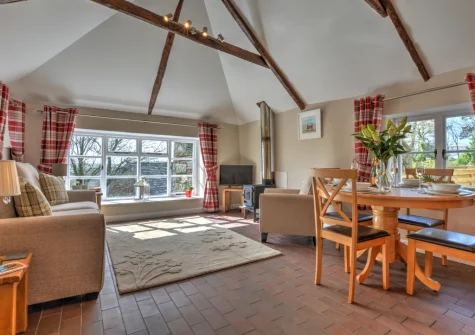 The living & dining area at Goosehill at Penrose Burden, St Breward