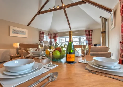 The dining area at Goosehill at Penrose Burden, St Breward