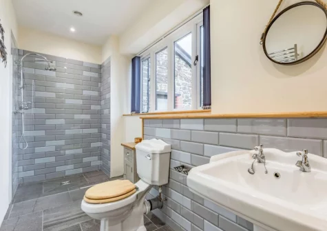 Bedroom #1 en-suite shower room at Grace Barn at Grace Hill, Buckland Brewer