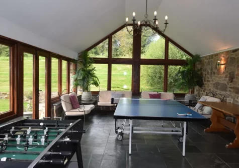 The games room at Gracious Ford Farm, Oakford