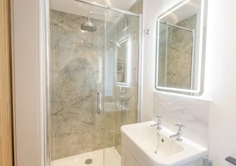 Bedroom #1 en-suite shower room at Grampys Barn, Bray Shop