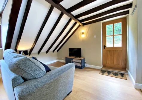 The living area at Granary Cottage at Heddon Valley Mill, Killington