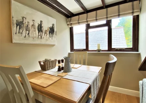 The dining area at Granary Cottage at Heddon Valley Mill, Killington