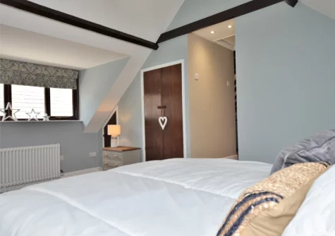 The bedroom at Granary Cottage at Heddon Valley Mill, Killington