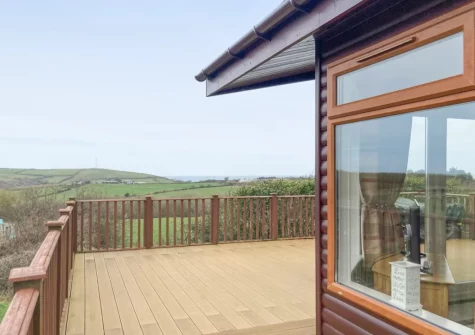 The Grandma's Stick House at Mullacot Park enjoys fantastic countryside views and the sea in the distance at Grandma's Stick House at Mullacot Park, Mullacott