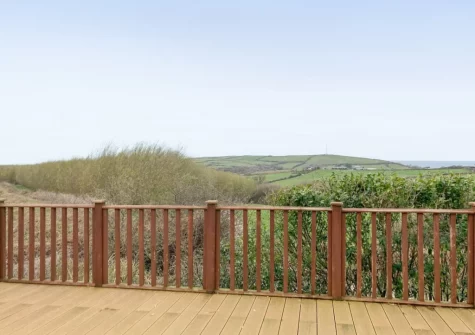 Grandma's Stick House at Mullacot Park enjoys fantastic countryside views and the sea in the distance
