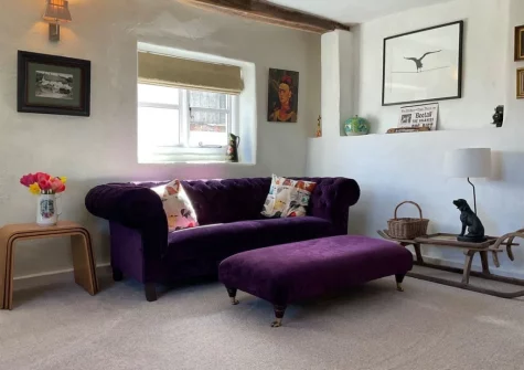 The living area at Granny McPhee's Cottage, West Chilla