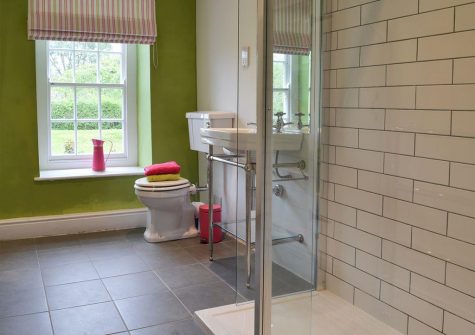 The shower room at Great Horner, Halwell