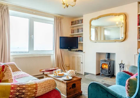 The living area at Guillemot Cottage, Brixham