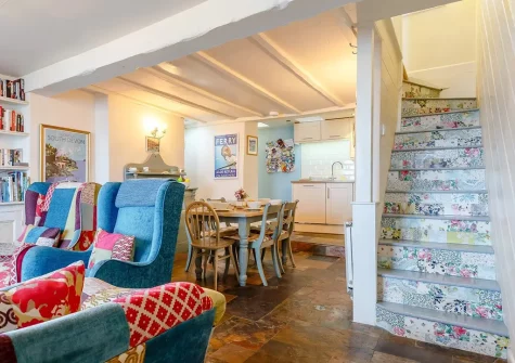 The living area at Guillemot Cottage, Brixham