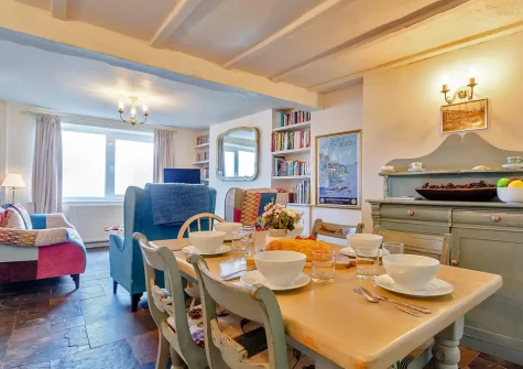 The dining area at Guillemot Cottage, Brixham