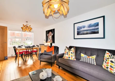 The living area at Gull Rock, Padstow