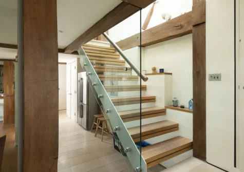 The stairs up to the first floor at Gull Rock, Rock