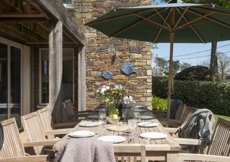 The decked patio, barbecue & alfresco dining area at Gull Rock, Rock