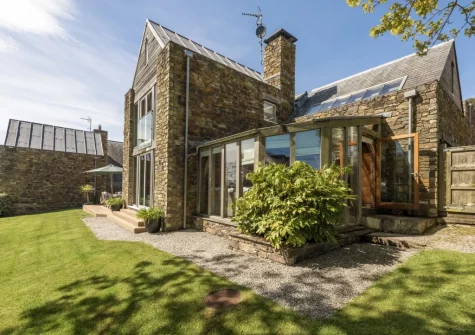 The enclosed lawned garden at Gull Rock, Rock