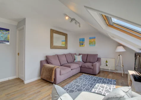 The living room at Gunnedah Studio, Crackington Haven