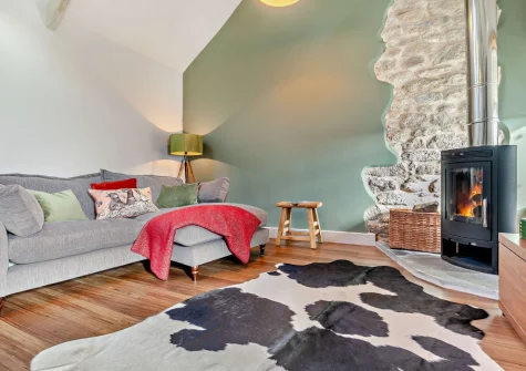 The living area at Gwyns, St Breward