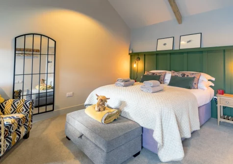 The bedroom at Gwyns, St Breward