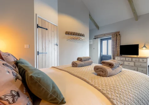 The bedroom at Gwyns, St Breward