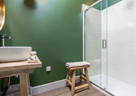The ensuite shower room at Gwyns, St Breward