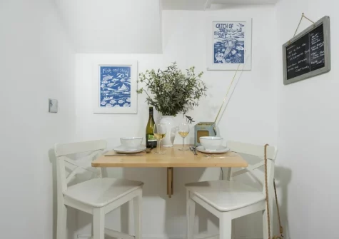 The dining area at Gylly Cottage, Mousehole