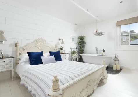 The bedroom at Gylly Cottage, Mousehole
