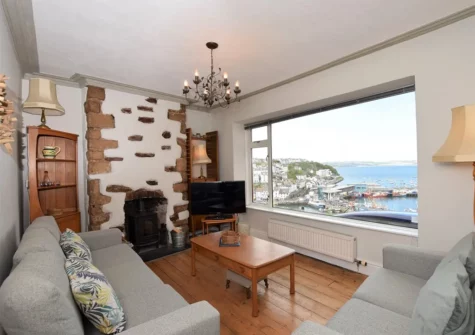 The living room at Hairpin Cottage, Brixham