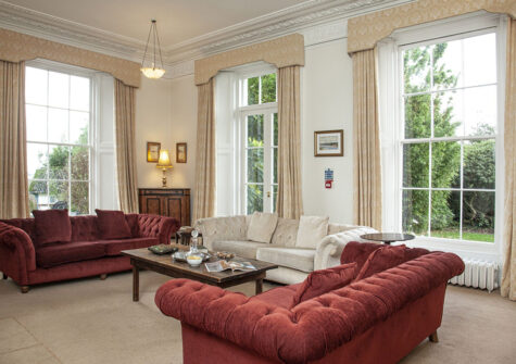 The drawing room at Hallsanery House, Landcross