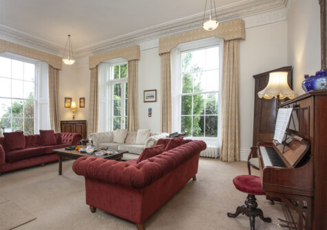 The drawing room at Hallsanery House, Landcross
