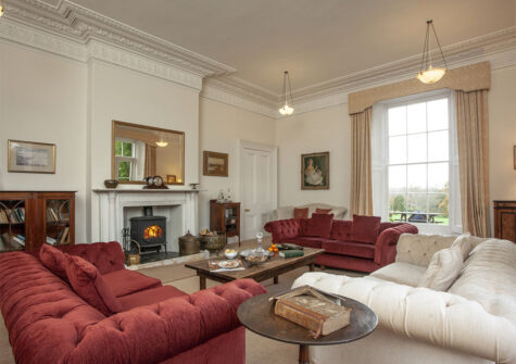 The drawing room at Hallsanery House, Landcross