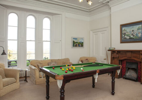 The library at Hallsanery House, Landcross