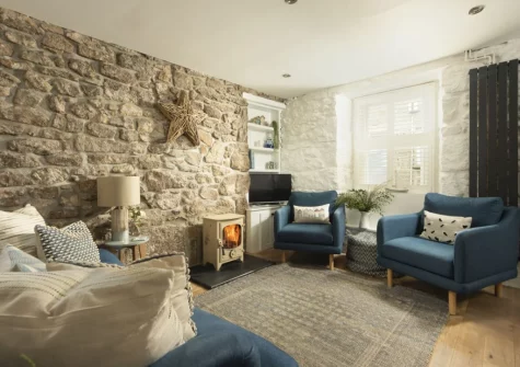 The living room at Happy Days Cottage, St Ives