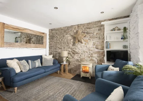 The living room at Happy Days Cottage, St Ives