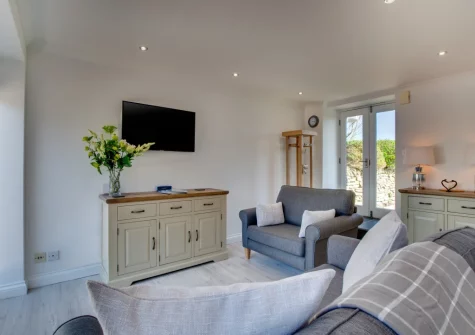 The living area at Happy Days, Padstow