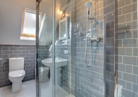 The ensuite shower room at Happy Days, Padstow