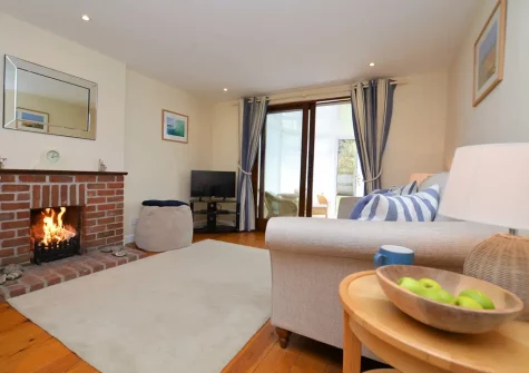 The living area at Happy Days, Poughill