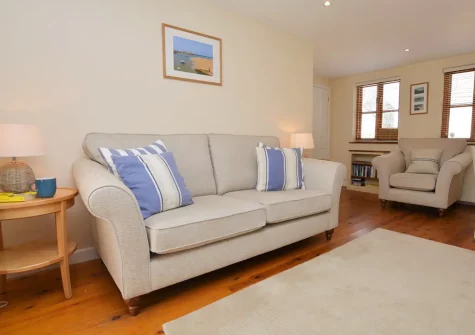 The living area at Happy Days, Poughill